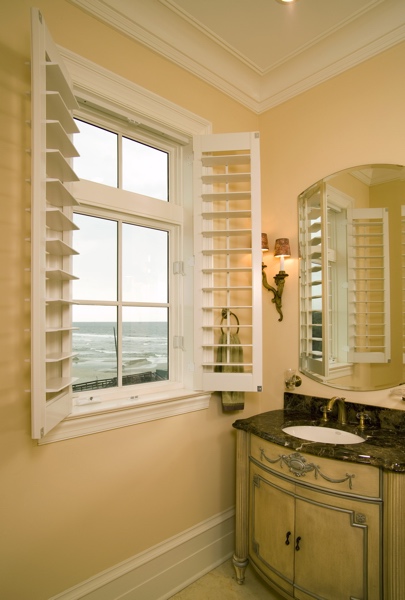 White shutters in Austin beach home